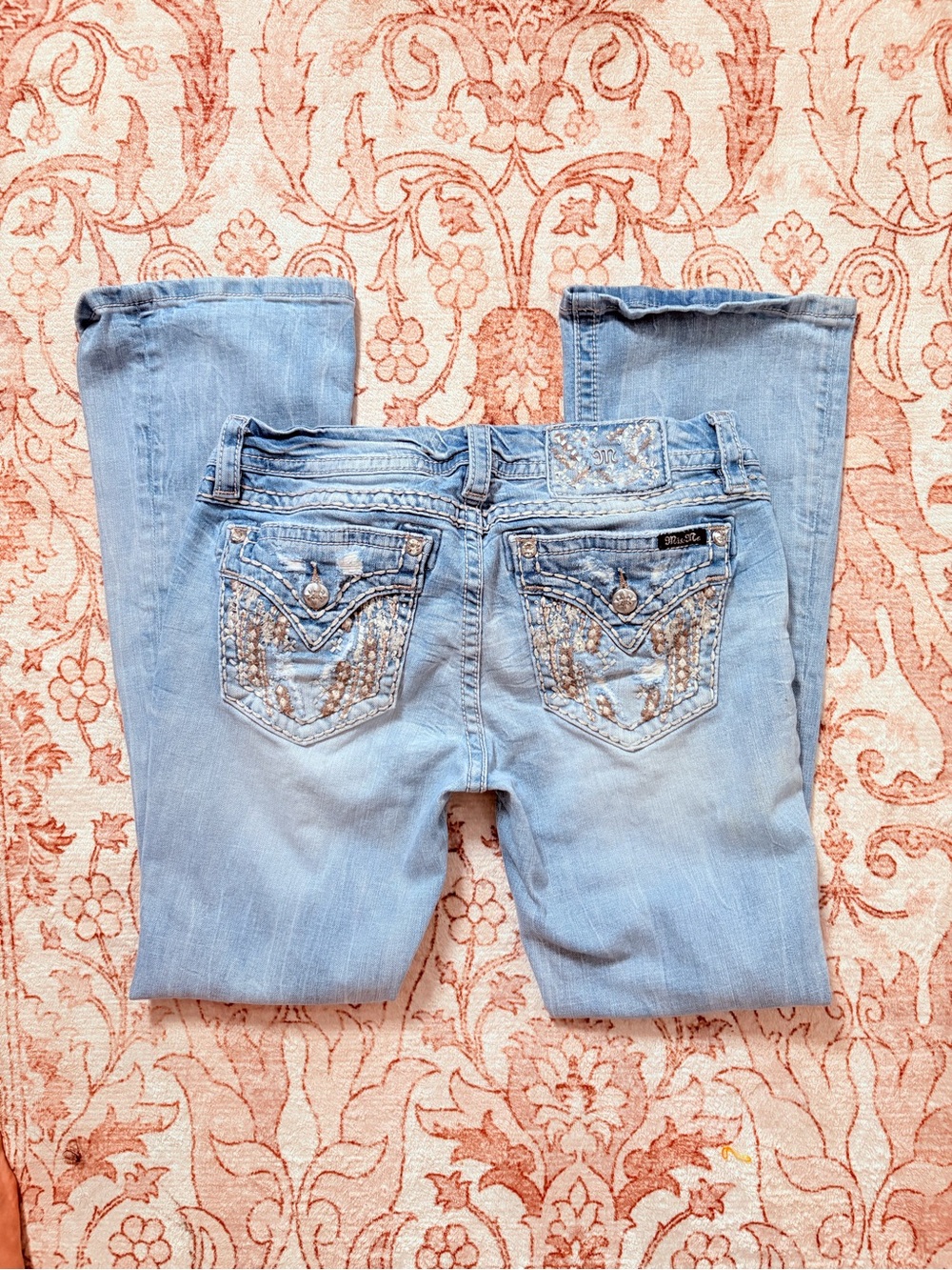 Miss Me Light Wash Embellished Flare Jeans